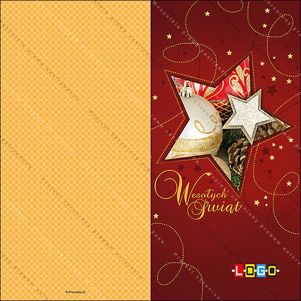 Karnet świąteczny - wzór BN3-027, strony zewnętrzne - awers
