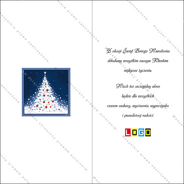 Karnet świąteczny - wzór BN3-035, strony wewnętrzne - rewers