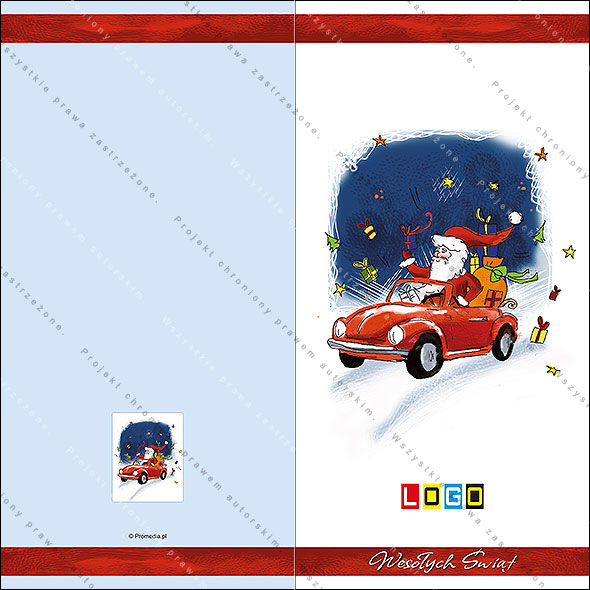 Karnet świąteczny - wzór BN3-043, strony zewnętrzne - awers