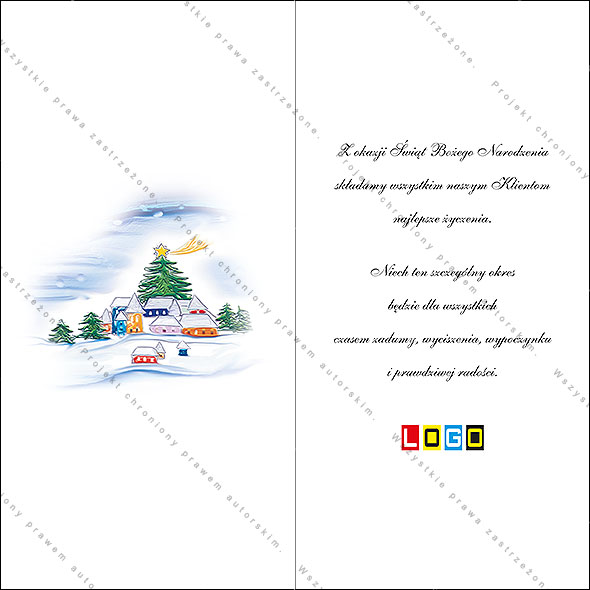 Karnet świąteczny - wzór BN3-055, strony wewnętrzne - rewers