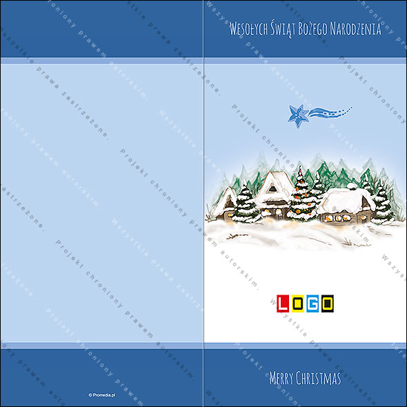 Karnet świąteczny - wzór BN3-058, strony zewnętrzne - awers