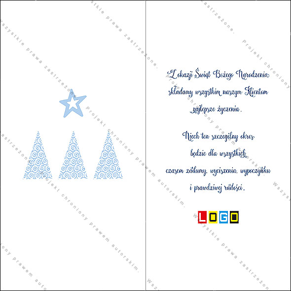 Karnet świąteczny - wzór BN3-061, strony wewnętrzne - rewers
