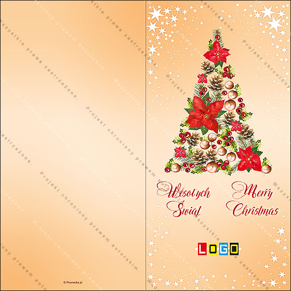 Karnet świąteczny - wzór BN3-063, strony zewnętrzne - awers