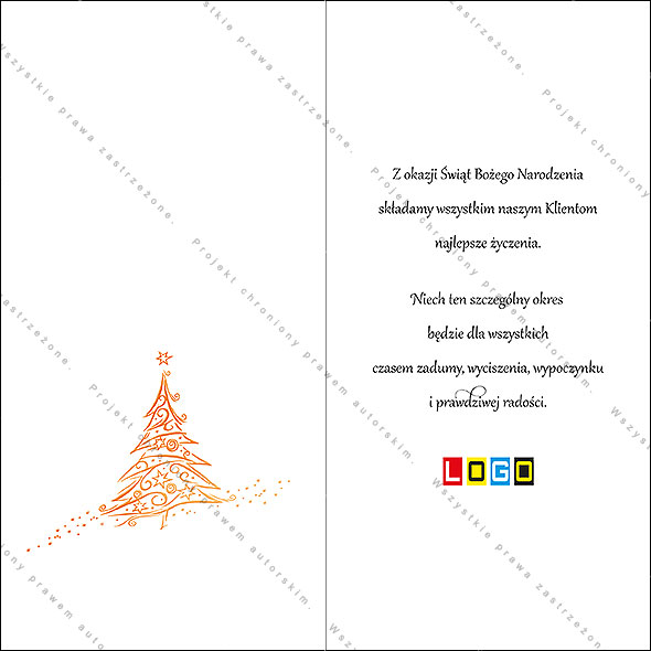 Karnet świąteczny - wzór BN3-064, strony wewnętrzne - rewers