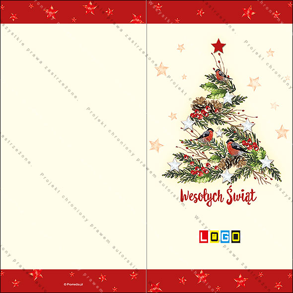 Karnet świąteczny - wzór BN3-065, strony zewnętrzne - awers
