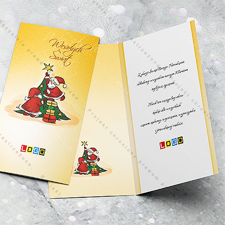 karnet świąteczny - wzór BN3-071, wizualizacja kartki świątecznej z LOGO