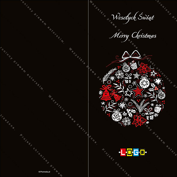 Karnet świąteczny - wzór BN3-073, strony zewnętrzne - awers
