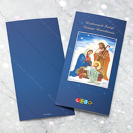 karnet świąteczny - wzór BN3-074, wizualizacja kartki świątecznej z LOGO