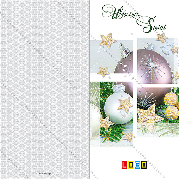Karnet świąteczny - wzór BN3-086, strony zewnętrzne - awers