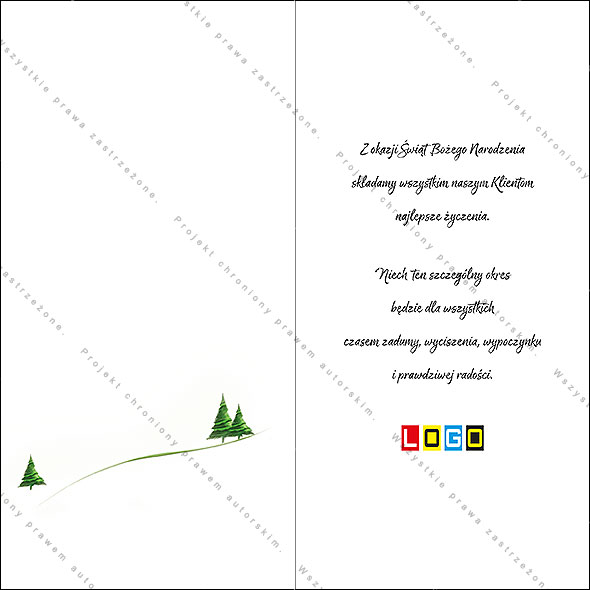 Karnet świąteczny - wzór BN3-088, strony wewnętrzne - rewers