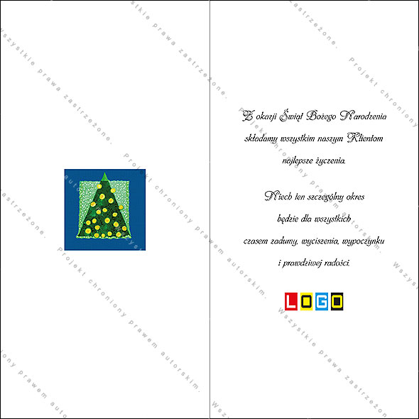 Karnet świąteczny - wzór BN3-090, strony wewnętrzne - rewers
