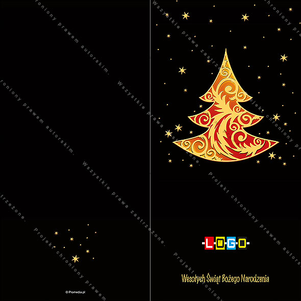 Karnet świąteczny - wzór BN3-091, strony zewnętrzne - awers