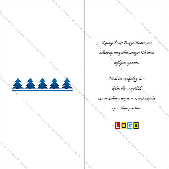 Karnet świąteczny - wzór BN3-098, strony wewnętrzne - rewers