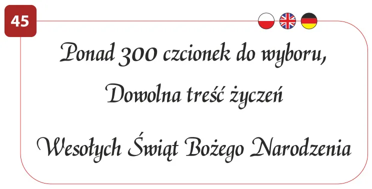 Czcionka nr 45 — próbka kroju