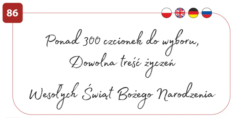 Czcionka nr 86 — próbka kroju