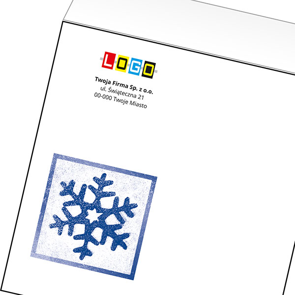 Koperta z LOGO - kartki świąteczne - karnet biznesowy BN4-398-p40 z LOGO - druk białym + CMYK