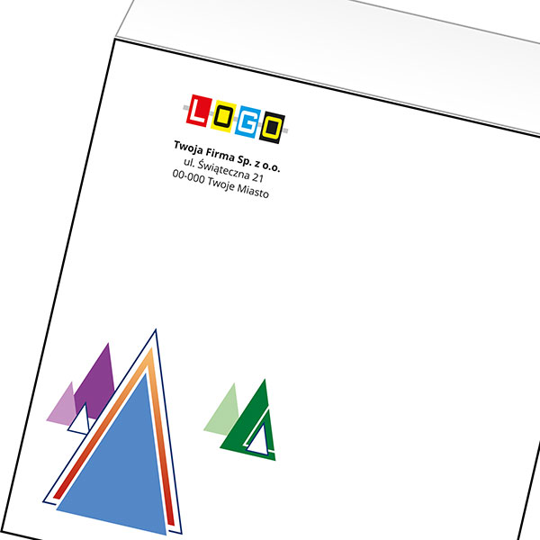 Koperta z LOGO - kartki świąteczne - karnet biznesowy BN4-405-p35 z LOGO - druk białym + CMYK