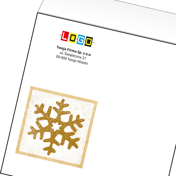 Koperta z LOGO - kartki świąteczne - karnet biznesowy BN4-476-p41 z LOGO - druk białym + CMYK