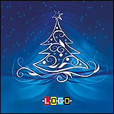 Ornamentowa choinka – kartka BK-019