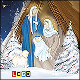 Święta Rodzina w stajence – kartka BK-057