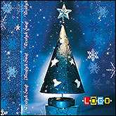 Błękitny lampion-choinka – kartka BK-076