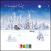Leśna chata w śniegu – kartka BK-453
