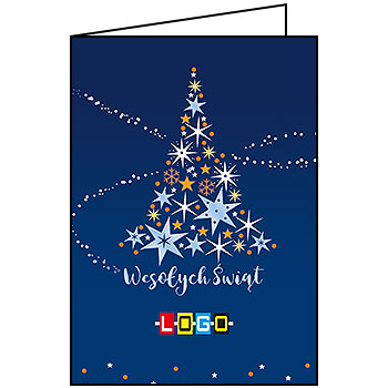 Wzór BN1-008 - Kartki drukowane dla firm z LOGO, Karnety świąteczne dla firm, pozioma - podgląd miniaturka