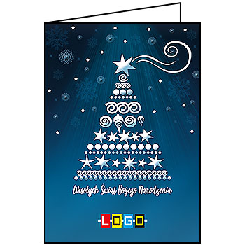 Wzór BN1-036 - Kartki drukowane dla firm z LOGO, Karnety świąteczne dla firm, pozioma - podgląd miniaturka