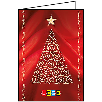 Wzór BN1-042 - Kartki drukowane dla firm z LOGO, Karnety świąteczne dla firm, pozioma - podgląd miniaturka