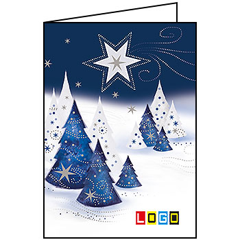 Wzór BN1-045 - Kartki drukowane dla firm z LOGO, Karnety świąteczne dla firm, pozioma - podgląd miniaturka