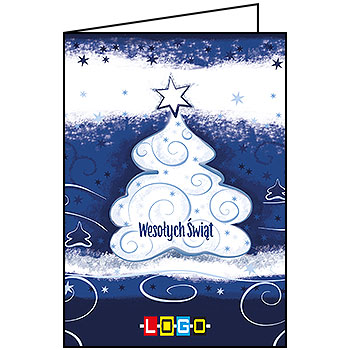 Wzór BN1-056 - Kartki drukowane dla firm z LOGO, Karnety świąteczne dla firm, pozioma - podgląd miniaturka