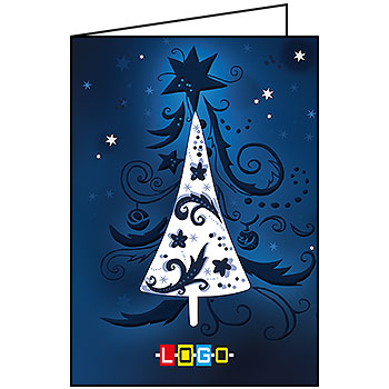 Wzór BN1-059 - Kartki drukowane dla firm z LOGO, Karnety świąteczne dla firm, pozioma - podgląd miniaturka