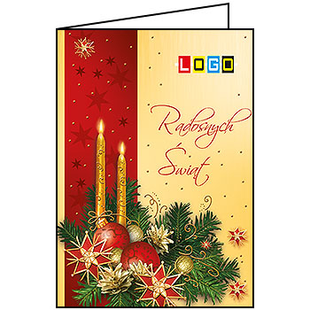 Wzór BN1-068 - Kartki drukowane dla firm z LOGO, Karnety świąteczne dla firm, pozioma - podgląd miniaturka