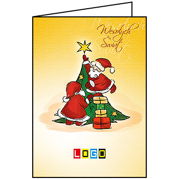 Wzór BN1-071 - Kartki drukowane dla firm z LOGO, Karnety świąteczne dla firm, pozioma - podgląd miniaturka