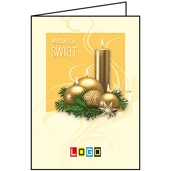 Wzór BN1-082 - Kartki drukowane dla firm z LOGO, Karnety świąteczne dla firm, pozioma - podgląd miniaturka