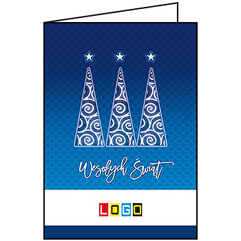 Wzór BN1-083 - Kartki drukowane dla firm z LOGO, Karnety świąteczne dla firm, pozioma - podgląd miniaturka