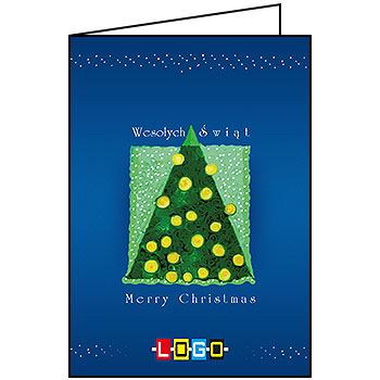 Wzór BN1-090 - Kartki drukowane dla firm z LOGO, Karnety świąteczne dla firm, pozioma - podgląd miniaturka