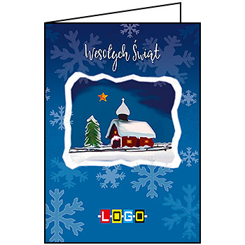 Wzór BN1-095 - Kartki drukowane dla firm z LOGO, Karnety świąteczne dla firm, pozioma - podgląd miniaturka