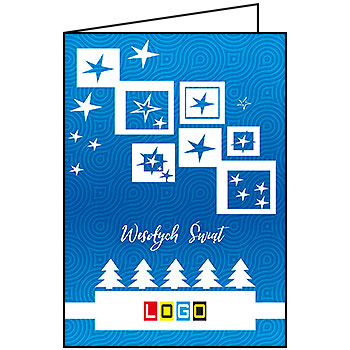 Wzór BN1-098 - Kartki drukowane dla firm z LOGO, Karnety świąteczne dla firm, pozioma - podgląd miniaturka