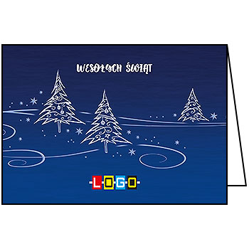 Wzór BN1-131 - Kartki drukowane dla firm z LOGO, Karnety świąteczne dla firm, pozioma - podgląd miniaturka