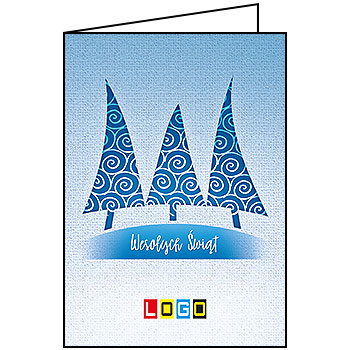 Wzór BN1-149 - Kartki drukowane dla firm z LOGO, Karnety świąteczne dla firm, pozioma - podgląd miniaturka