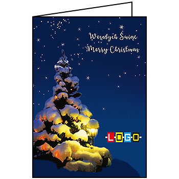 Wzór BN1-162 - Kartki drukowane dla firm z LOGO, Karnety świąteczne dla firm, pozioma - podgląd miniaturka