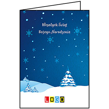 Wzór BN1-197 - Kartki drukowane dla firm z LOGO, Karnety świąteczne dla firm, pozioma - podgląd miniaturka