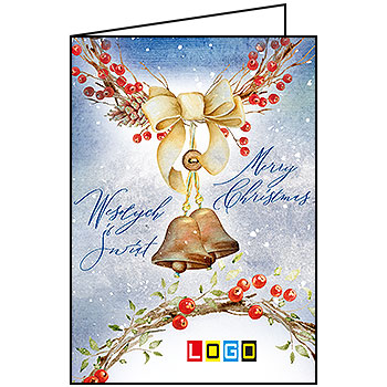 Wzór BN1-204 - Kartki drukowane dla firm z LOGO, Karnety świąteczne dla firm, pozioma - podgląd miniaturka
