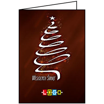 Wzór BN1-205 - Kartki drukowane dla firm z LOGO, Karnety świąteczne dla firm, pozioma - podgląd miniaturka
