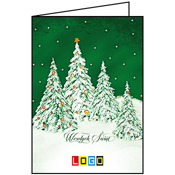 Wzór BN1-206 - Kartki drukowane dla firm z LOGO, Karnety świąteczne dla firm, pozioma - podgląd miniaturka