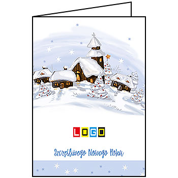 Wzór BN1-216 - Kartki drukowane dla firm z LOGO, Karnety świąteczne dla firm, pozioma - podgląd miniaturka