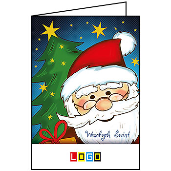 Wzór BN1-218 - Kartki drukowane dla firm z LOGO, Karnety świąteczne dla firm, pozioma - podgląd miniaturka