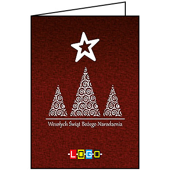 Wzór BN1-233 - Kartki drukowane dla firm z LOGO, Karnety świąteczne dla firm, pozioma - podgląd miniaturka