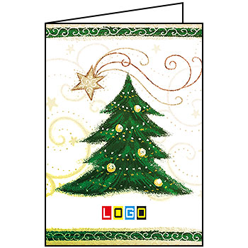 Wzór BN1-234 - Kartki drukowane dla firm z LOGO, Karnety świąteczne dla firm, pozioma - podgląd miniaturka